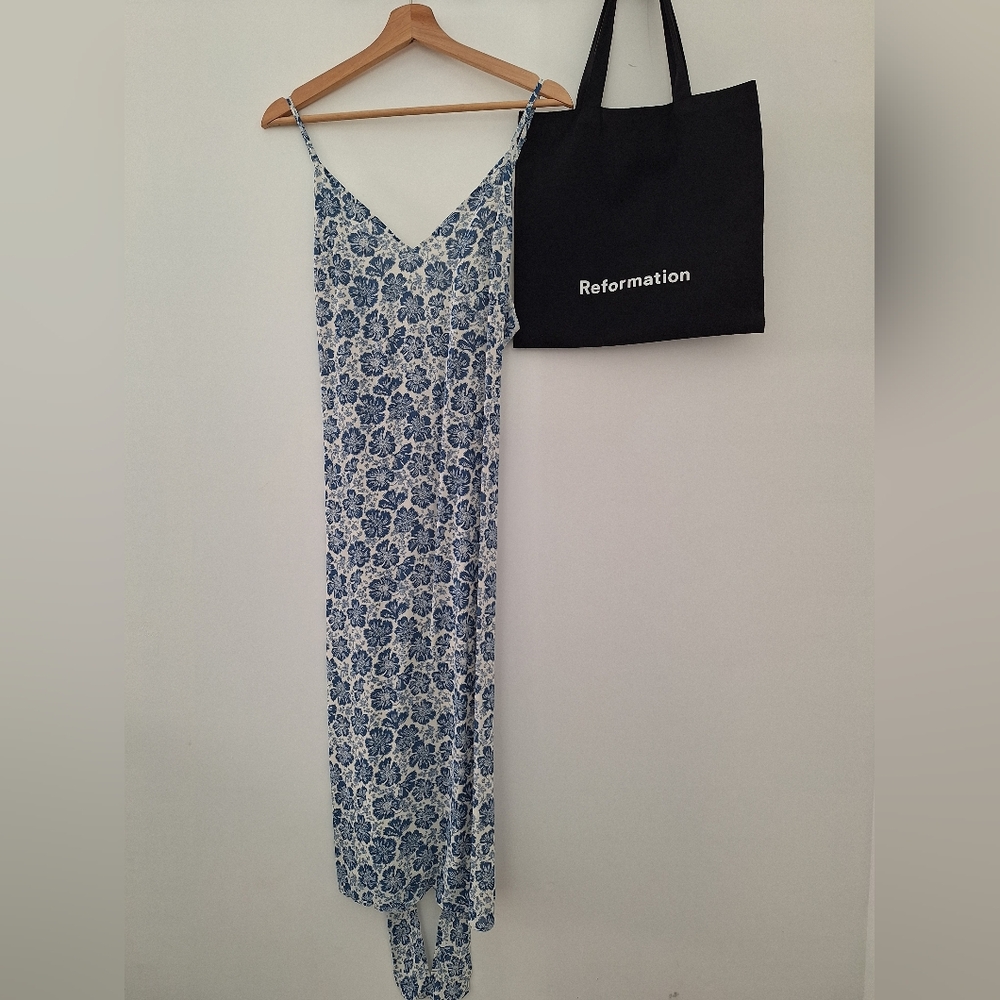 Reformation Blue Floral Dress